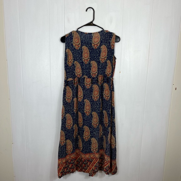Vintage Bohemian Elephant Paisley Print Maxi Dress Sz M - Picture 9 of 10